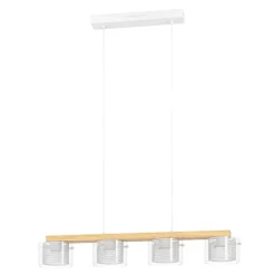 Lampadari Cucina-Eglo Portico z lampadario da cucina paralumi in vetro 4 luci led rgb da 2700k a 6500k