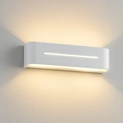 Applique Da Parete-Ideal Lux Posta ap2 lampada da parete bianco 36cm rettangolare