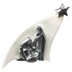 Presepi Di Natale-Bongelli Preziosi Presepe di natale h27 statuina natività bianco argento