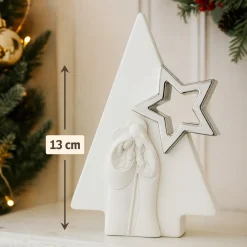 Presepi Di Natale-Bongelli Preziosi Presepe di natale h13cm statuina bianco argento
