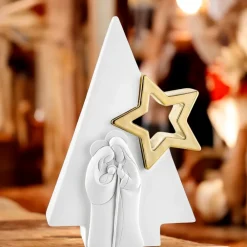 Presepi Di Natale-Bongelli Preziosi Presepe di natale moderno h13 natività bianco oro