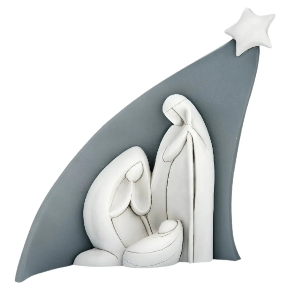 Presepi Di Natale-Bongelli Preziosi Presepe h27 natività statuina di natale stella grigio