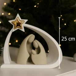 Presepi Di Natale-Bongelli Preziosi Presepe moderno h25 statuina bianco oro nocciola
