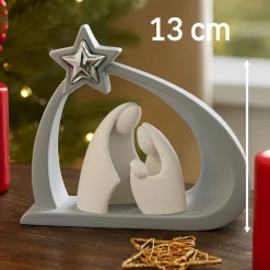 Presepi Di Natale-Bongelli Preziosi Presepe statuetta di natale h13 natività grigio