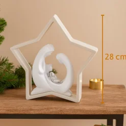 Presepi Di Natale-Bongelli Preziosi Presepe statuina stella natale h28 cm nocciola