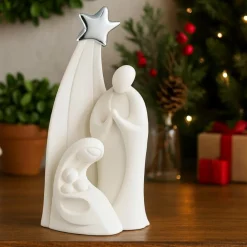 Presepi Di Natale-Bongelli Preziosi Presepino h15 bianco natività di natale moderno