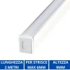 Strisce Led-Ideal Lux Profilo alto 2mt per strisce led max 6mm bianco con diffusore