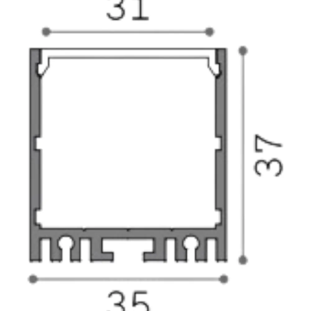 Strisce Led-Ideal Lux Profilo alto nero 3mt per strisce led max 31mm