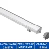 Strisce Led-Gea Luce Profilo angolare grigio 2mt per strip led max 10mm skub