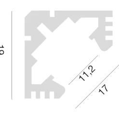 Strisce Led-Gea Luce Profilo angolare grigio 2mt per strip led max 10mm skub