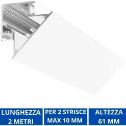 Strisce Led-Gea Luce Profilo angolare 2mt bianco lubiana d per n2 strip led max 10mm