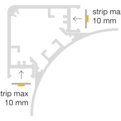 Strisce Led-Gea Luce Profilo angolare 2mt nero lubiana c per n2 strip led max 10mm