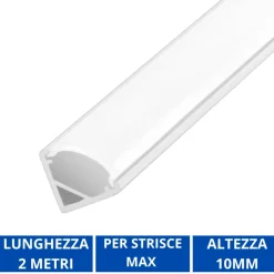 Strisce Led-Ideal Lux Profilo angolare 2mt per strisce led da sottopensile per strip 8mm