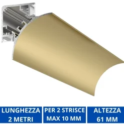 Strisce Led-Gea Luce Profilo angolare oro 2mt lubiana c per n2 strip led max 10mm