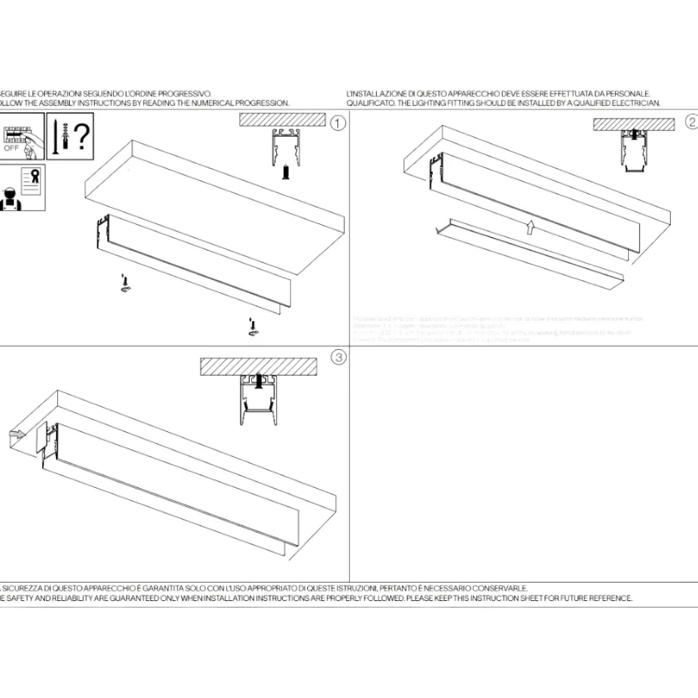 Strisce Led-Ideal Lux Profilo bianco alto per strisce led max 14mm