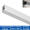 Strisce Led-Gea Luce Profilo bianco biemissione tirana per n3 strip max 10mm