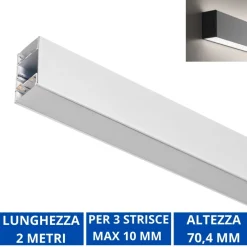 Strisce Led-Gea Luce Profilo bianco biemissione tirana per n3 strip max 10mm