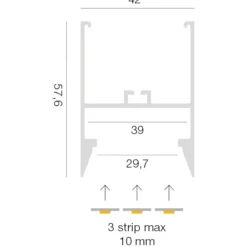 Strisce Led-Gea Luce Profilo bianco 2mt plafone rabat per max strip led 30mm