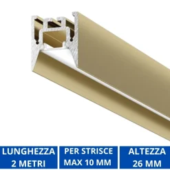 Strisce Led-Gea Luce Profilo bucarest p oro 2mt per strip max 10mm