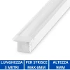 Strisce Led-Ideal Lux Profilo da incasso 3mt bianco per strisce led max 6mm