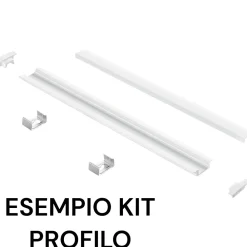 Strisce Led-Ideal Lux Profilo da incasso 2mt in alluminio per strip led max 21mm