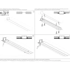 Strisce Led-Ideal Lux Profilo da incasso 2mt in alluminio per strip led max 21mm