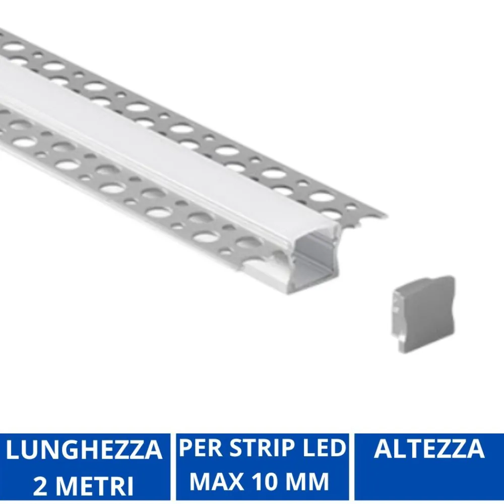 Strisce Led-Gea Luce Profilo da incasso 2mt per strip led max 10mm gea jeppe f