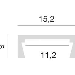 Strisce Led-Gea Luce Profilo grigio 2mt per strip led max 10mm