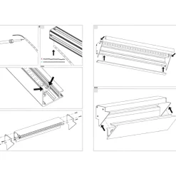 Strisce Led-Gea Luce Profilo 2mt angolare nero lubiana d per n2 strip led max 10mm