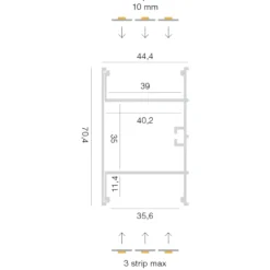 Strisce Led-Gea Luce Profilo 3mt bianco biemissione tirana per n3 strip led max 100mm