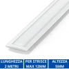 Strisce Led-Ideal Lux Profilo 2mt da incasso in alluminio bianco con cover inclusa