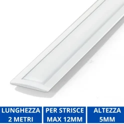 Strisce Led-Ideal Lux Profilo 2mt da incasso in alluminio bianco con cover inclusa