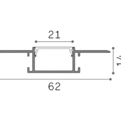 Strisce Led-Ideal Lux Profilo 3mt ideallux da incasso per strisce led max 21mm