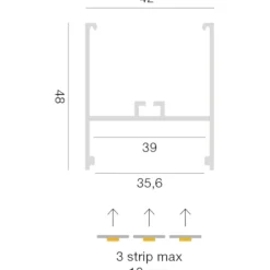 Strisce Led-Gea Luce Profilo 3mt nero brasilia plafone per max 3 strip led 10mm