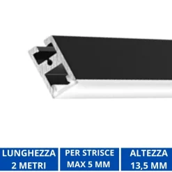 Strisce Led-Gea Luce Profilo 2mt nero plafone bled p per strip led max 5mm