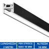 Strisce Led-Gea Luce Profilo 2mt nero riga g per strip led max 10mm