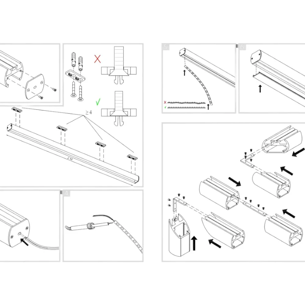 Strisce Led-Gea Luce Profilo 2mt plafone nero baku g per strip led max 20mm