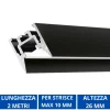 Strisce Led-Gea Luce Profilo 2mt plafone nero bucarest p per strip max 10mm