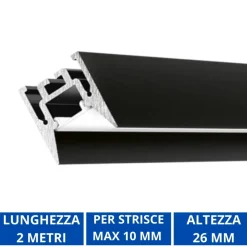 Strisce Led-Gea Luce Profilo 2mt plafone nero bucarest p per strip max 10mm