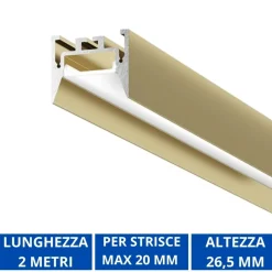 Strisce Led-Gea Luce Profilo oro bucarest g 2mt per strisce led max 20mm