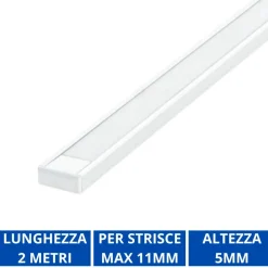 Strisce Led-Ideal Lux Profilo piatto 2mt bianco per strip led max 11mm