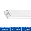 Strisce Led-Gea Luce Profilo plafone bianco 2mt bled p per strip max 5mm