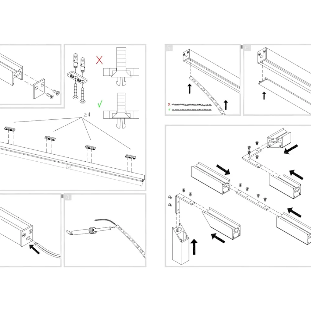 Strisce Led-Gea Luce Profilo plafone bianco 2mt bled p per strip max 5mm
