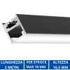 Strisce Led-Gea Luce Profilo plafone bled g 2mt nero per strip led max 10mm