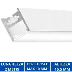 Strisce Led-Gea Luce Profilo plafone 2mt bianco bled g per strisce led max 10mm