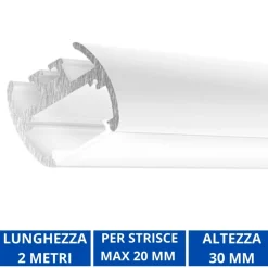 Strisce Led-Gea Luce Profilo plafone 2mt bianco per strip max 20mm baku g