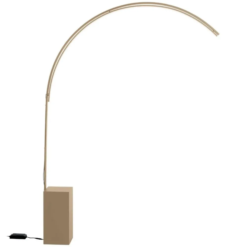 Lampade Da Terra-Ondaluce Pt biblio piantana ad arco design led 3000k oro dimmerabile