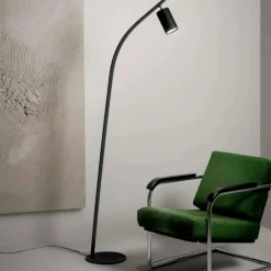 Lampade Da Terra-Ondaluce Pt murga piantana nera doppia illuminazione led 3000k