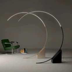 Lampade Da Terra-Ondaluce Pt rune piantana ad arco design moderno led 3000k oro