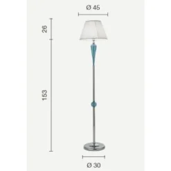 Lampade Da Terra-Ondaluce Pt villa piantana lampada da terra cromo dettagli vetro paralume tessuto